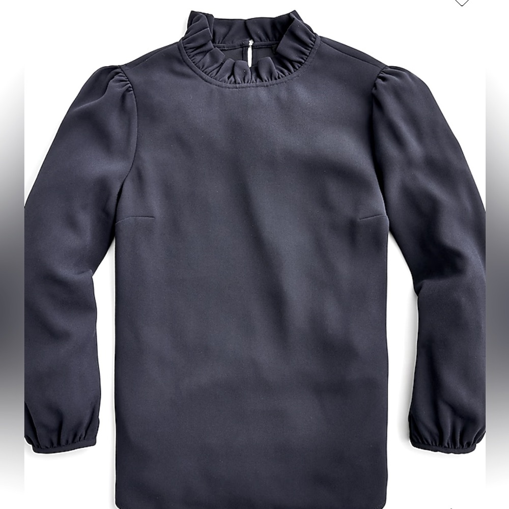 J. Crew 2X Ruffleneck top in 365 crepe